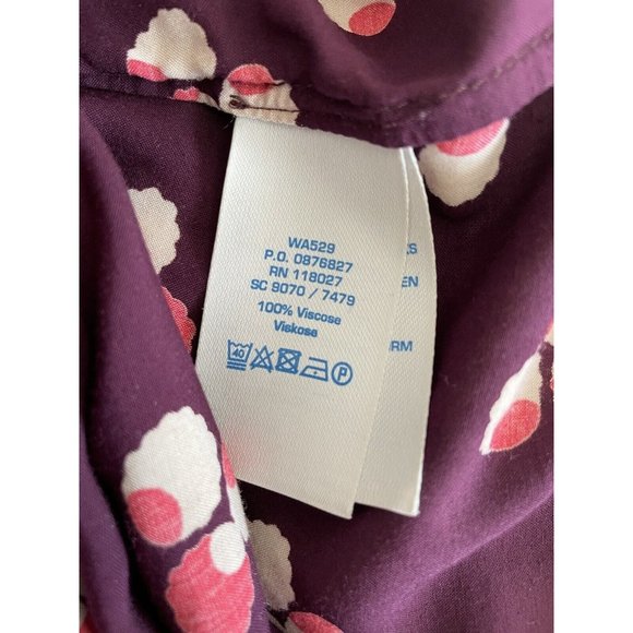 Boden Women's Purple Polka Dot Lightweight Rayon Button‎ Down Blouse Top Size 6 - Picture 6 of 6